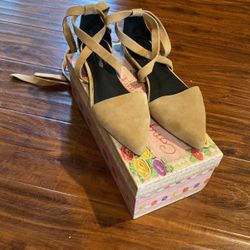 Jeffrey Campbell Sandal Suede Brown Size 7.5