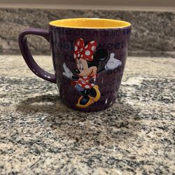 Disney Minnie Mouse Personality Cute Sweet Adorable Sculpted 3d Mug Cup Purple