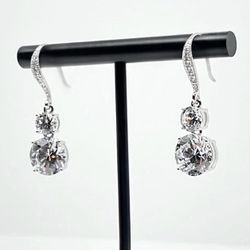 Eliot Danori Silver-Tone Crystal Double Drop Earrings 
