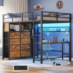 Twin Loft Bed With Storage Brand New