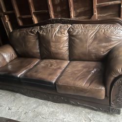 Brown Leather Living Room