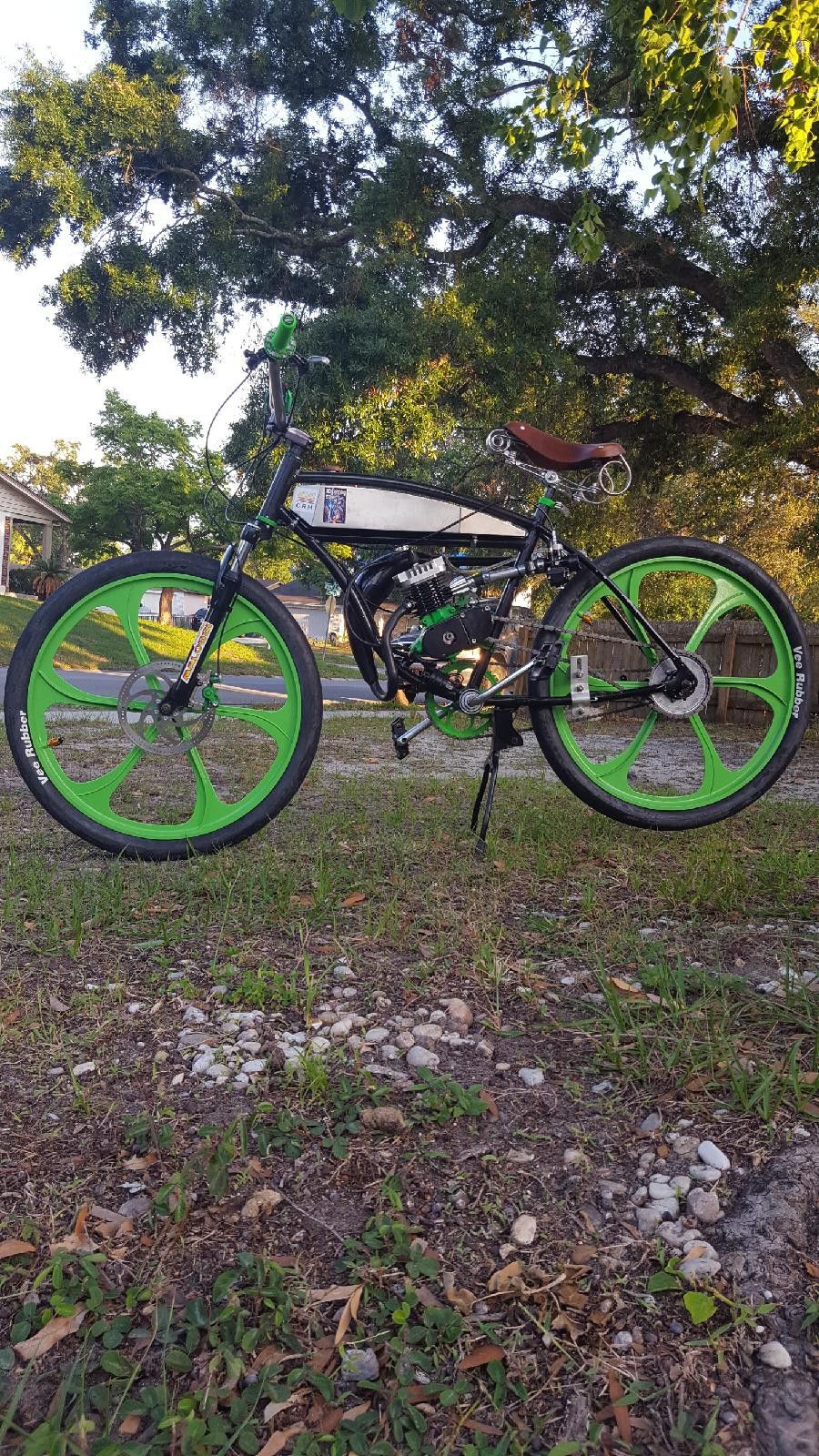 GAS MOTORIZED BICYCLES...130MPG .U CAN STILL PEDAL AS A NORMAL BIKE WITHOUT THE MOTOR ON