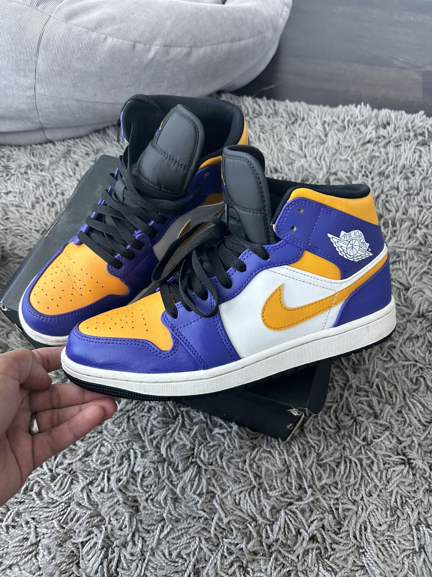 Jordan 1 Mid Lakers Colors 