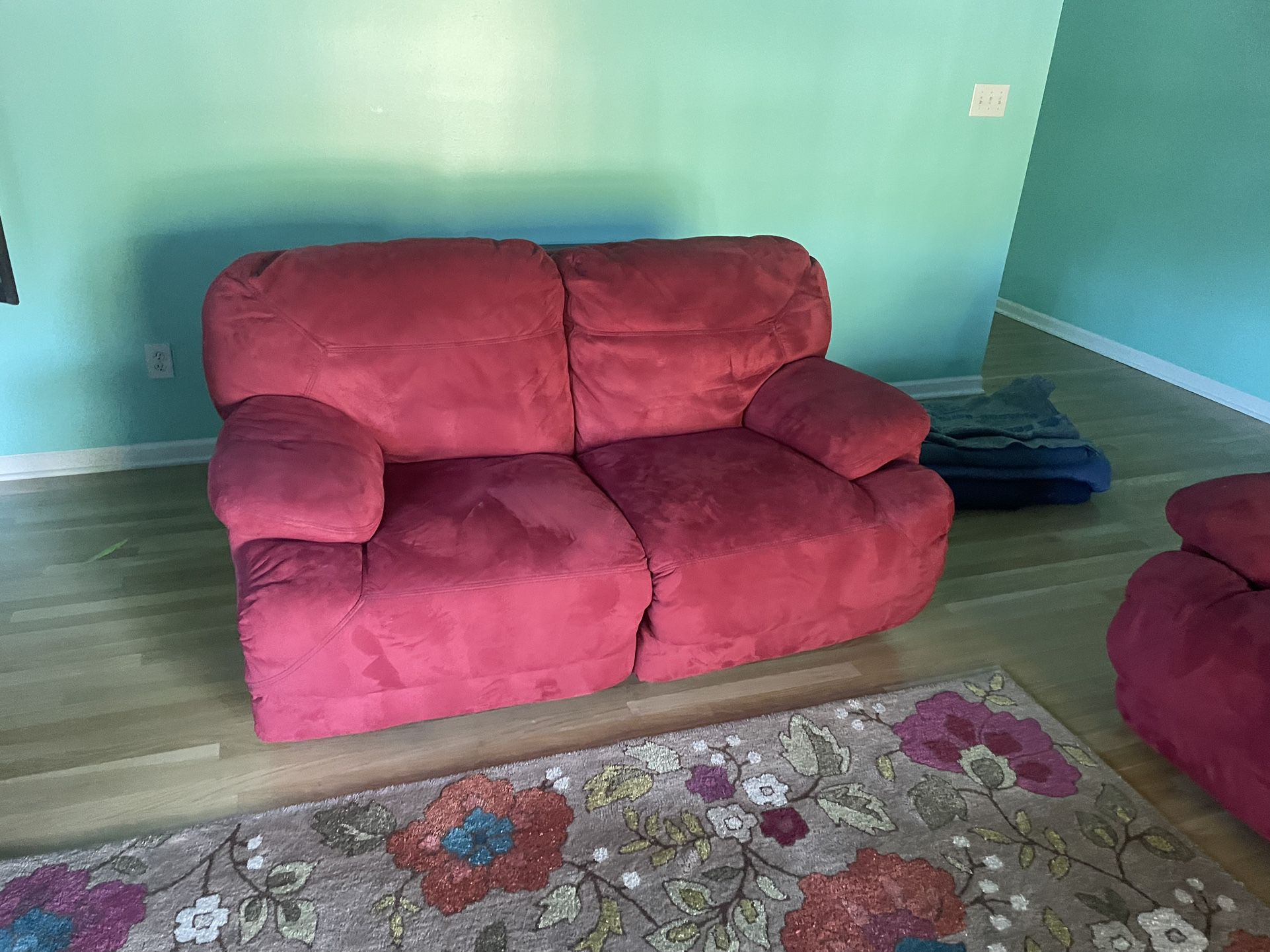 Red Loveseat, Double Recliner