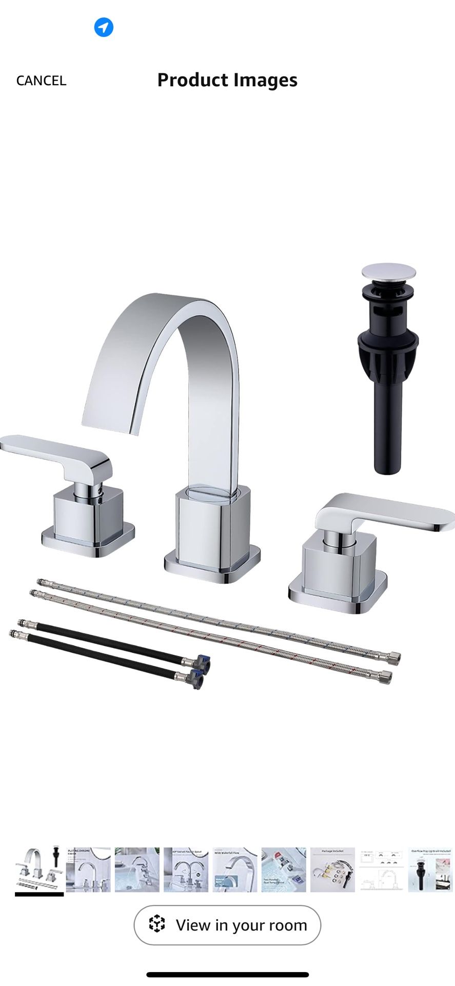 2-Handle 8 inch Widespread Brass Bathroom Vanity Sink Faucet with cUPC Water Supply Lines