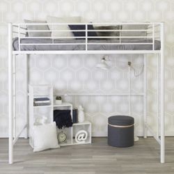 White Loft Bed Frame
