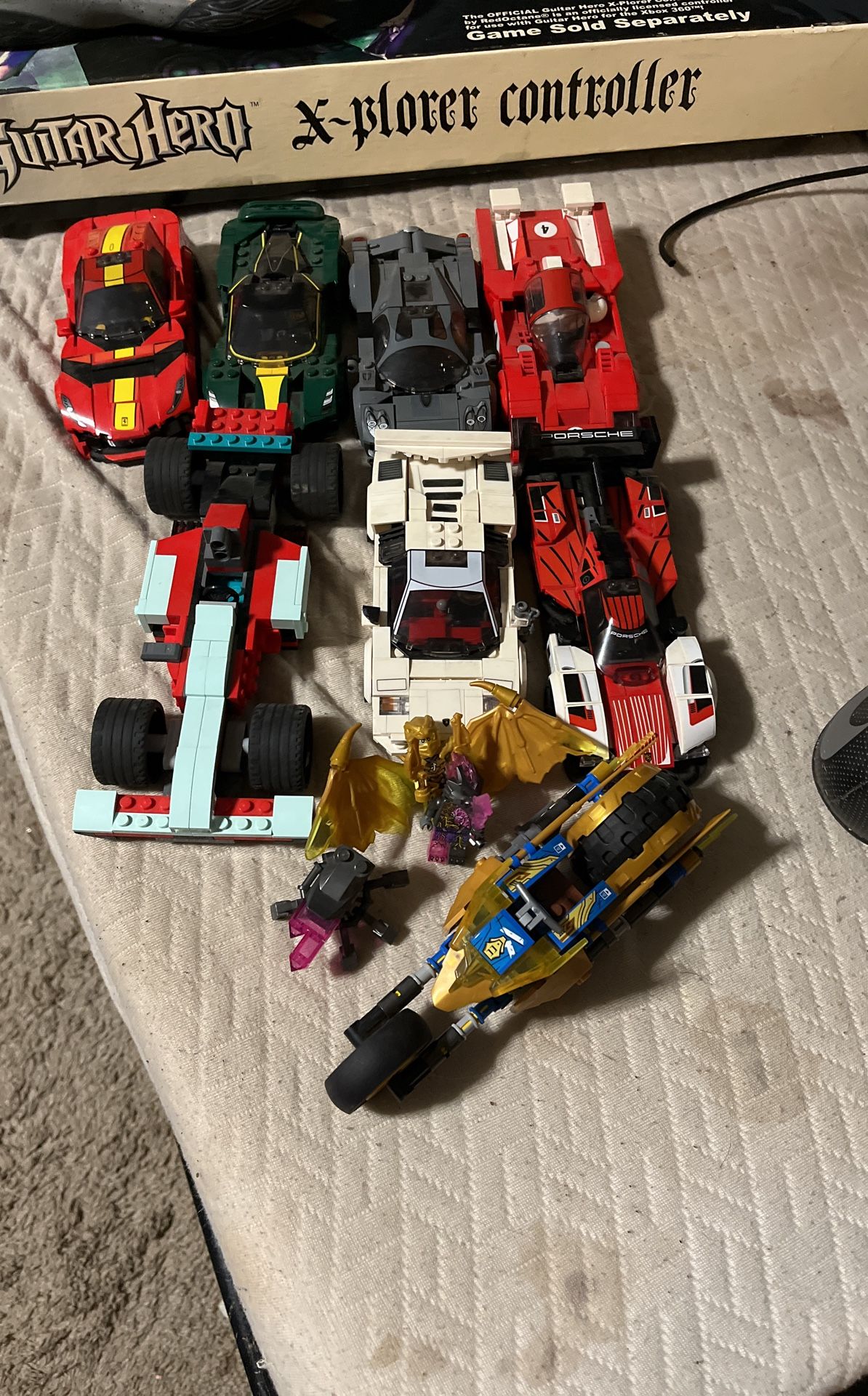 Lego cars and motorcycle