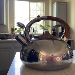 Stainless Wood Tea Kettle 3qt Countertop 
