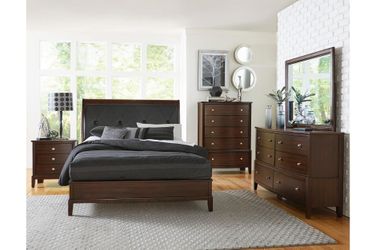 Brand new white/grey/brown queen bedframe, mirror, dresser, nightstand