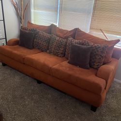 3 Piece Burnt Orange Living Room Set 
