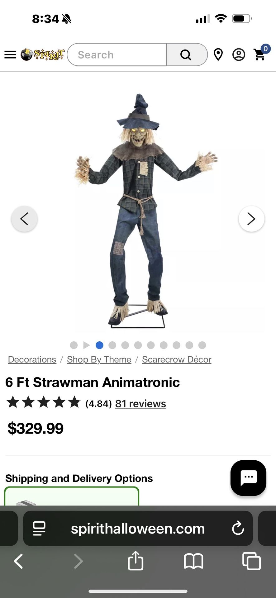 6 Ft Strawman Animatronic