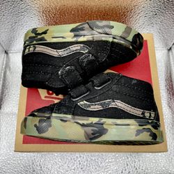 Vans Sk8 Mid Reissue V Skate Shoe - Baby / Toddler - Black / Camo