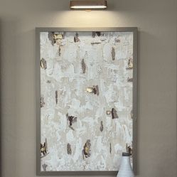 Set of 2 Framed Abstract Textured Paintings - 37.5”L x 26”W 