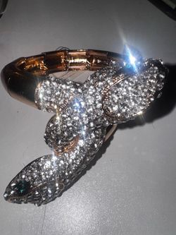 Rose Gold Crystal Snake Stretch Bracelet
