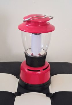 Red LED Camping Lantern with Carry Handle