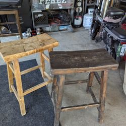 Two Wooden Bar Stools