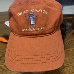 Vtg Grand Canton National Park Embroidered Cap Baseball Hat Adj Burnt Orange