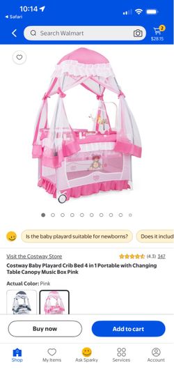 Pink Play Pen and baby changing table