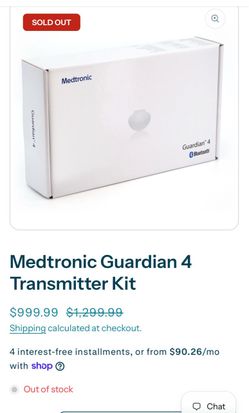 Medtronic guardian 4 transmitter and sensors