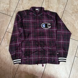 Champion Plaid Coach Jacket medium