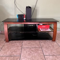 Glass Wooden Tv Stand