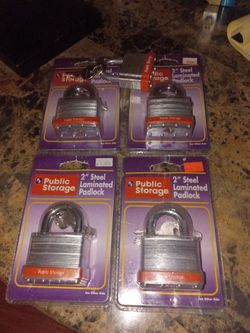 Public Storage 2" Steel Laminated Padlocks – Set of 4