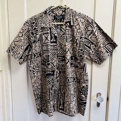 Favant Size L Hawaiian Shirt Designed In Hawaii Black/brown Turtles