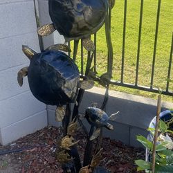 Striking Sea Turtle Solid  Bronze Sculpture 