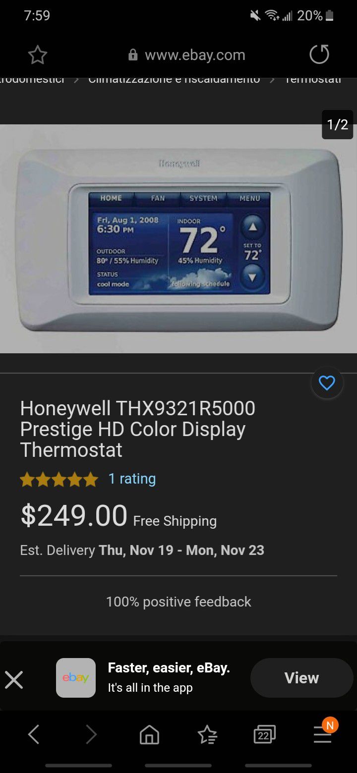 Honeywell thx9321r 5000 thermostat