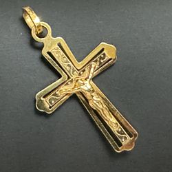 18K Gold ITALY Cross Jesus 4.39g 18KT 750 cruz de oro 18 K Pendant Jewelry NO Necklace Chain