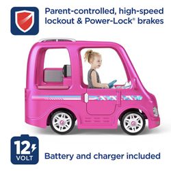 Barbie Dream Camper Battery-Powered Ride-On with Music Sounds & 14 Accessories