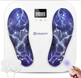 Foot Massager for Neuropathy, Rechargeable EMS TENS Foot Stimulator with 10 Modes 20 Intensities for Circulation Plantar Fasciitis & Swelling Pain Rel