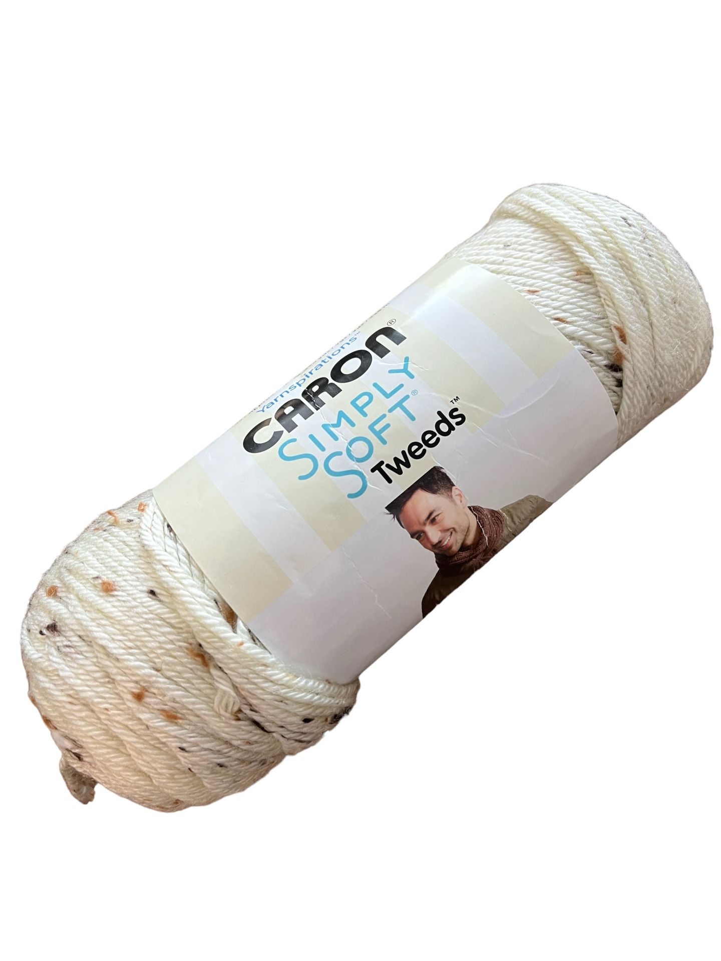Caron Simply Soft Tweeds Yarn | 5 oz Gauge 4 Medium, Off White