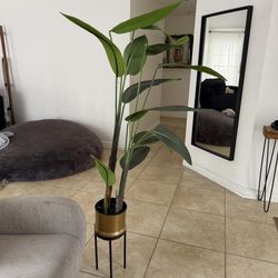  Tall artificial Bird of Paradise plant in a decorative pot on a stand