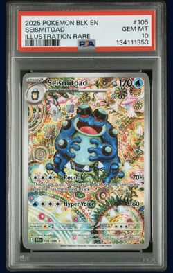 Seismitoad 105/086 Sv: Black Bolt Holo Illustration Rare PSA 10 Pokemon 