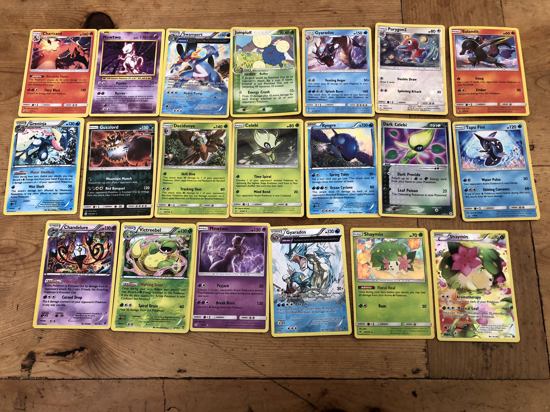 Various Holographic Pokemon Cards