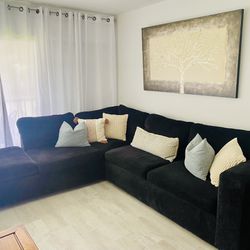 Charcoal Left-facing Sectional