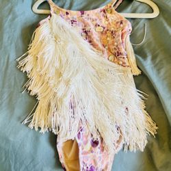 Girls Dance Costume Leotard with Fringe