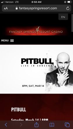 Pitbull Concert Fantasy Springs Resort