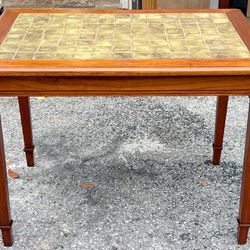 Vintage Walnut Side Table With Tile Insert top- Poss. Danish