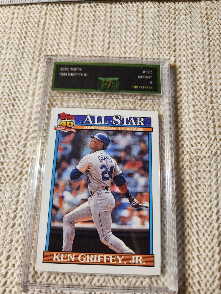 1991 Topps All Star Ken Griffey Jr. HOF #392 baseball card Seattle Mariners, graded by EJE ( EMERALD JADE EVALUATION) NM MT 8 - infinityhomeware.co.za 1991 Topps All Star Ken Griffey Jr. HOF #392 baseball card Seattle Mariners, graded by EJE ( EMERALD JADE EVALUATION) NM MT 8 - infinityhomeware.co.za