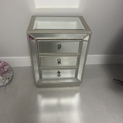 For Sale: Elegant Champagne Night Stand with Mirror - $250