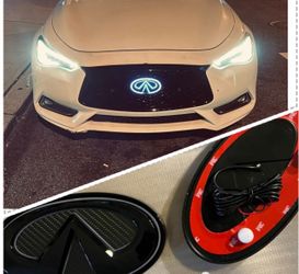 Infiniti Q60 RGB LED Grille Emblem Color Changing Gloss Black/ carbon fiber 2017-2022