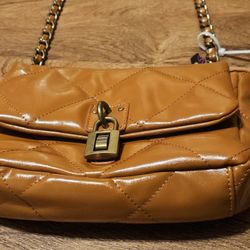 New Stylish Designer High Fashion Caramel Brown Purse with Chain Strap