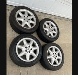 4 - 205/55r16 5x112 5x4.41 Stock Mercedes C280 C Class Vw Jetta Passat Golf Audi Wheels Rims Good 80% Treads Tires!