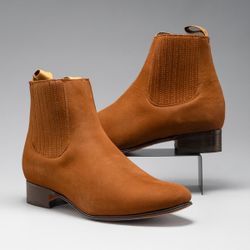 Botines vaqueros café de piel – Hombre