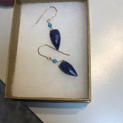 Drop Lapis Earrings 