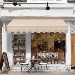 8 × 6.5 Ft Manual Retractable Patio Awning