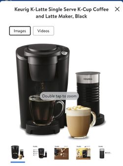 Keurig K-Latte single serve coffee and latte maker, and easy-to-clean milk frother.