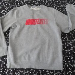 undefeated logo spellout sweatshirt grey made in usa M